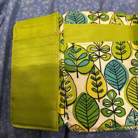 Vera Bradley Green, Yellow, and Blue Floral Wallet - Picture 4 of 8